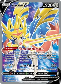 Carte Pokémon Zacian V 195 — Épée et Bouclier