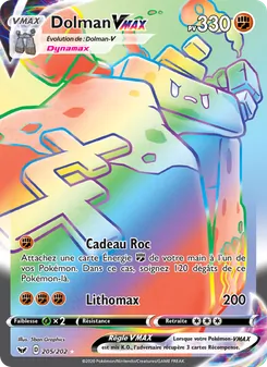 Carte Pokémon Dolman VMAX 205 — Épée et Bouclier
