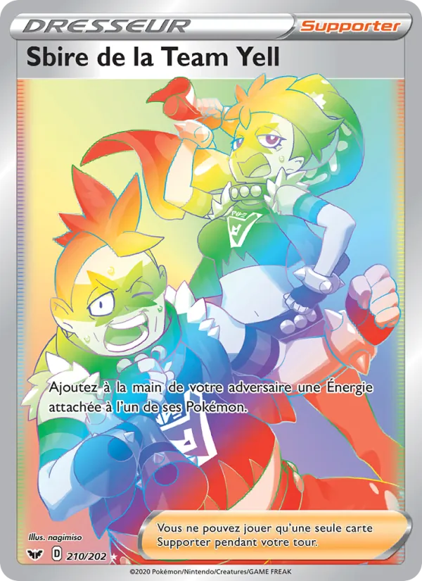Carte Pokémon Sbire de la Team Yell 210/202 de l'extension Épée et Bouclier