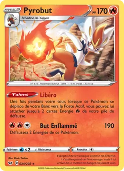 Carte Pokémon Pyrobut 34 — Épée et Bouclier