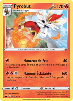 Carte Pokémon Pyrobut 36 — Épée et Bouclier
