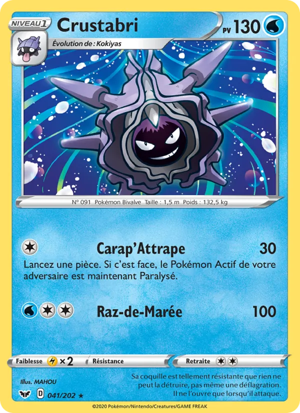 Carte Pokémon Crustabri 41/202 de l'extension Épée et Bouclier