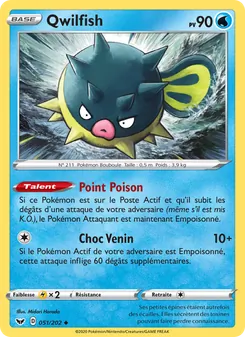 Carte Pokémon Qwilfish 51 — Épée et Bouclier