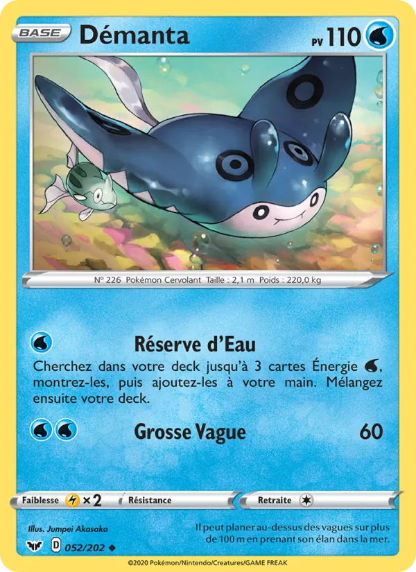 Carte Pokémon Démanta 52/202 de l'extension Épée et Bouclier