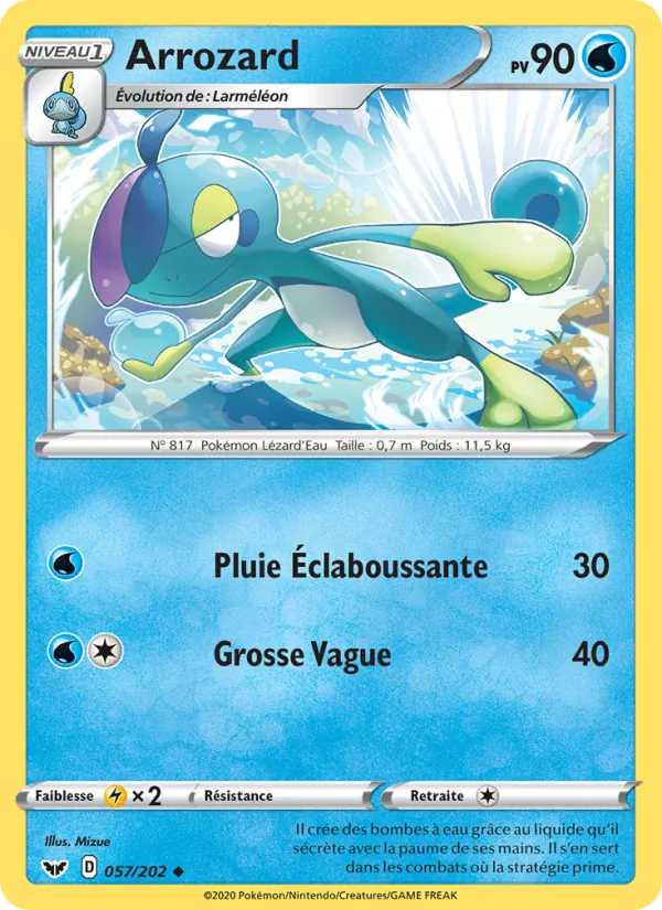 Carte Pokémon Arrozard 57/202 de l'extension Épée et Bouclier