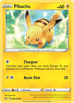 Carte Pokémon Pikachu 65 — Épée et Bouclier