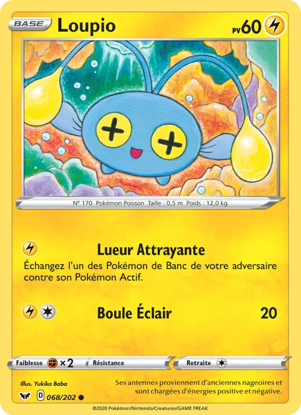 Carte Pokémon Loupio 68/202 de l'extension Épée et Bouclier