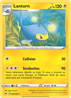 Carte Pokémon Lanturn 69 — Épée et Bouclier