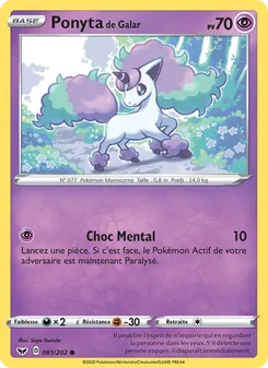 Carte Pokémon Ponyta de Galar 81