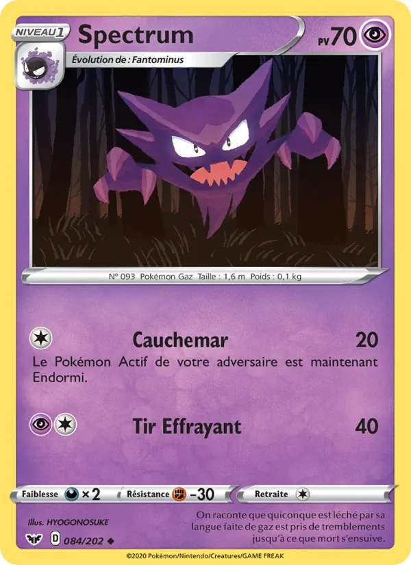 Carte Pokémon Spectrum 84/202 de l'extension Épée et Bouclier