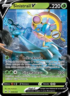 Carte Pokémon Sinistrail V 9 — Épée et Bouclier