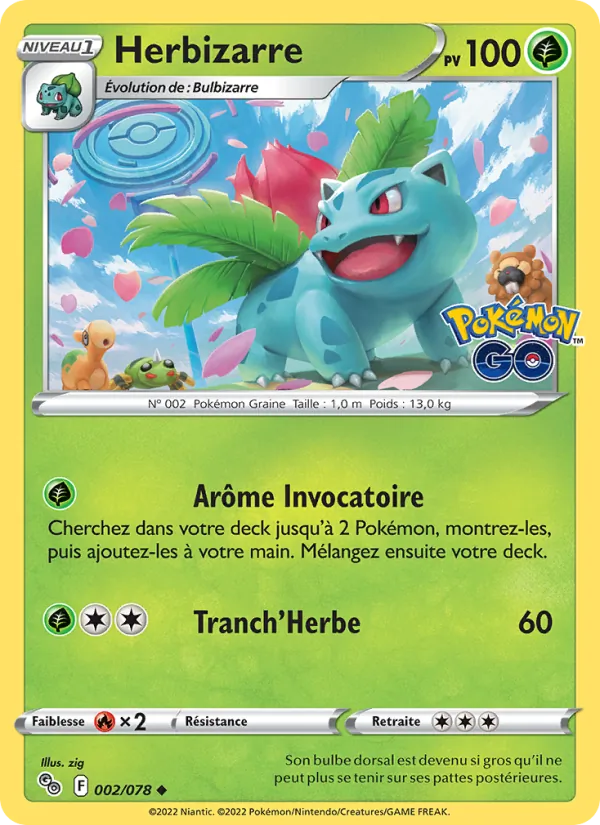 Carte Pokémon Herbizarre 002/78 de l'extension Pokémon GO