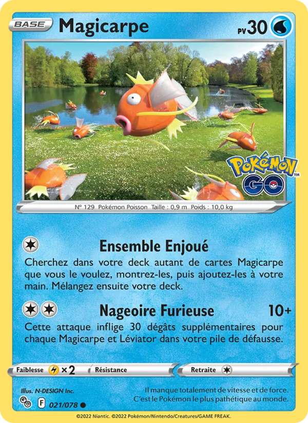 Carte Pokémon Magicarpe 021/78 de l'extension Pokémon GO
