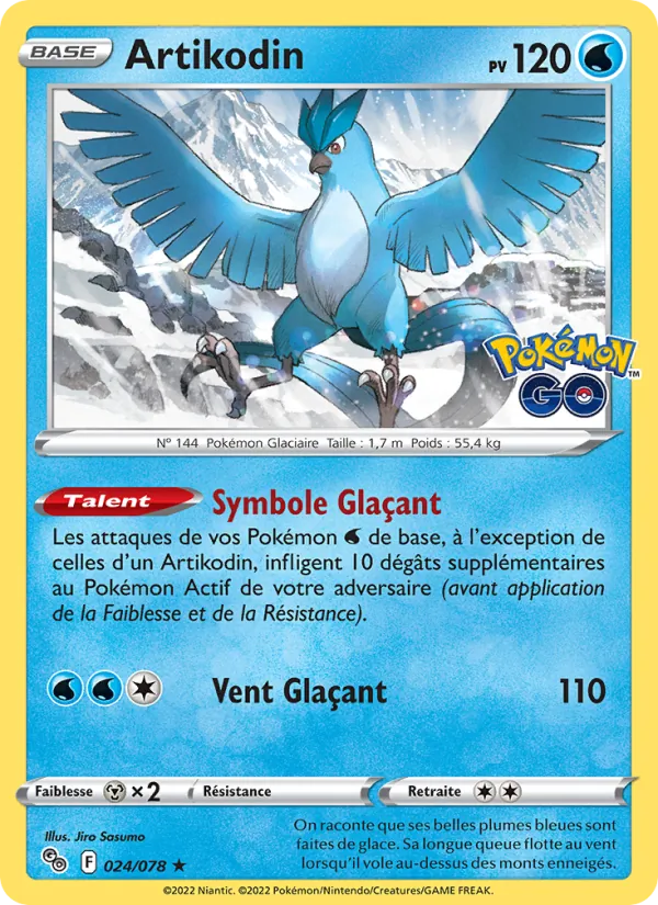 Carte Pokémon Artikodin 024/78 de l'extension Pokémon GO