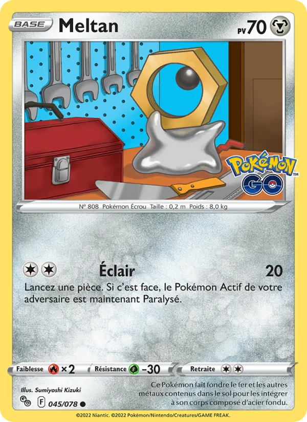 Carte Pokémon Meltan 045/78 de l'extension Pokémon GO