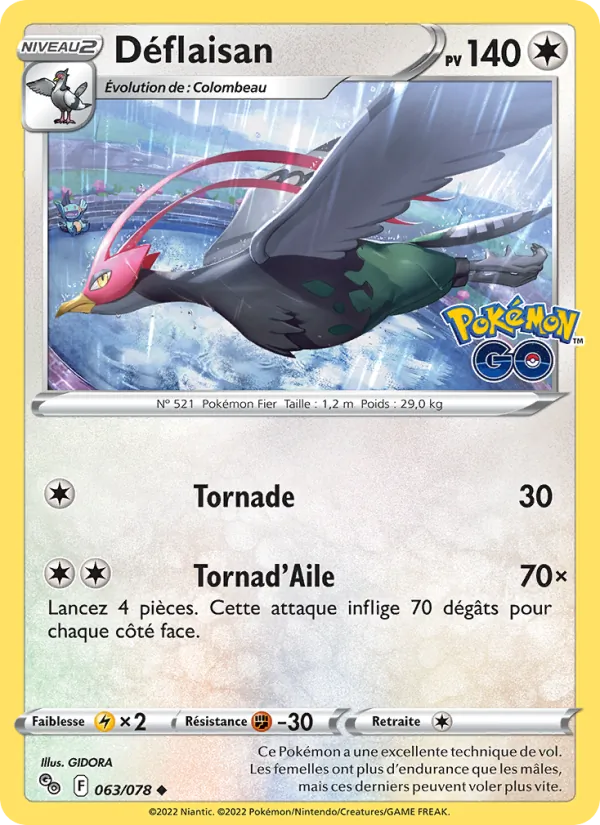 Carte Pokémon Déflaisan 063/78 de l'extension Pokémon GO