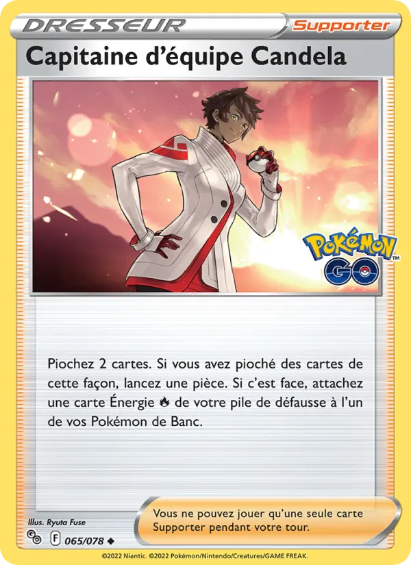 Carte Pokémon Capitaine d'équipe Candela 065/78 de l'extension Pokémon GO