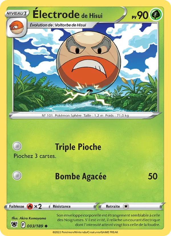 Carte Pokémon Électrode de Hisui 003/189 de l'extension Astres Radieux