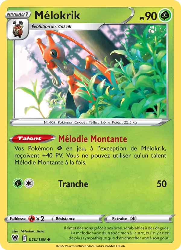 Carte Pokémon Mélokrik 010/189 de l'extension Astres Radieux