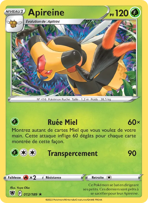 Carte Pokémon Apireine 012/189 de l'extension Astres Radieux