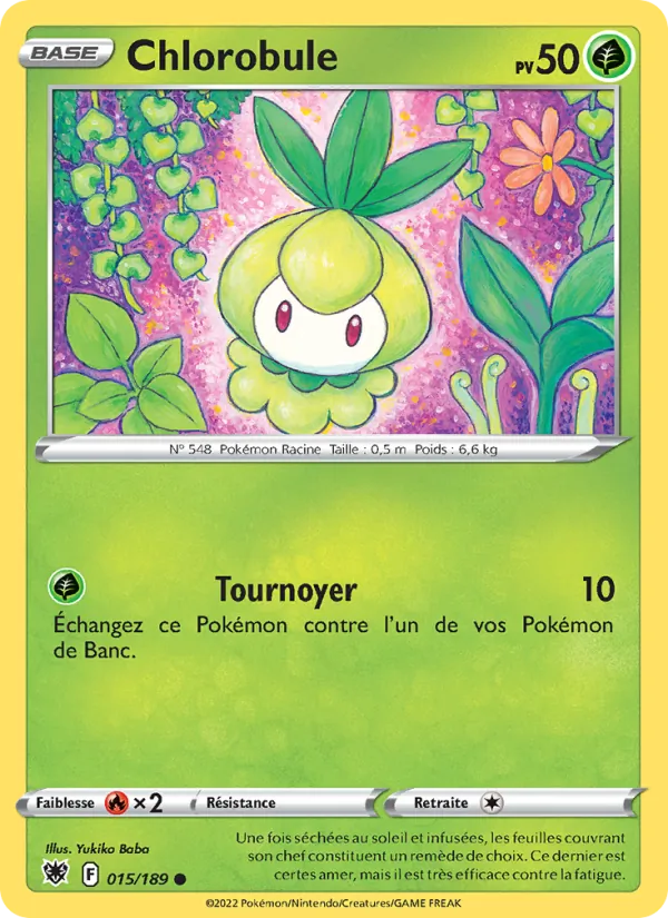 Carte Pokémon Chlorobule 015/189 de l'extension Astres Radieux