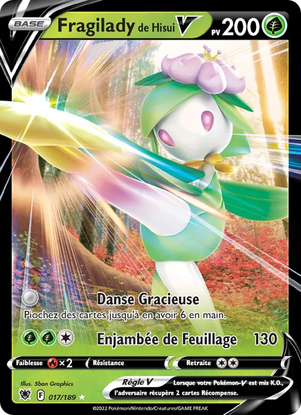 Carte Pokémon Fragilady de Hisui V 017/189 de l'extension Astres Radieux