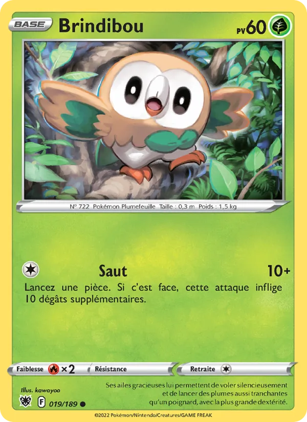 Carte Pokémon Brindibou 019/189 de l'extension Astres Radieux