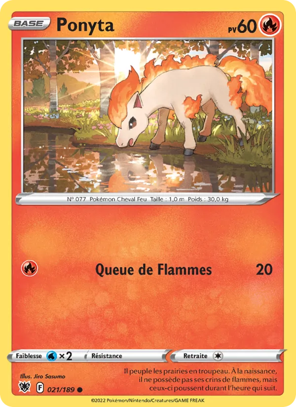 Carte Pokémon Ponyta 021/189 de l'extension Astres Radieux