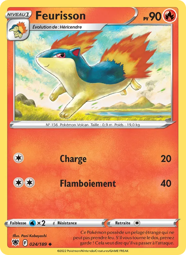 Carte Pokémon Feurisson 024/189 de l'extension Astres Radieux