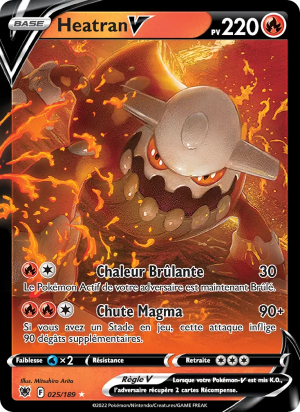 Carte Pokémon Heatran V 025/189 de l'extension Astres Radieux