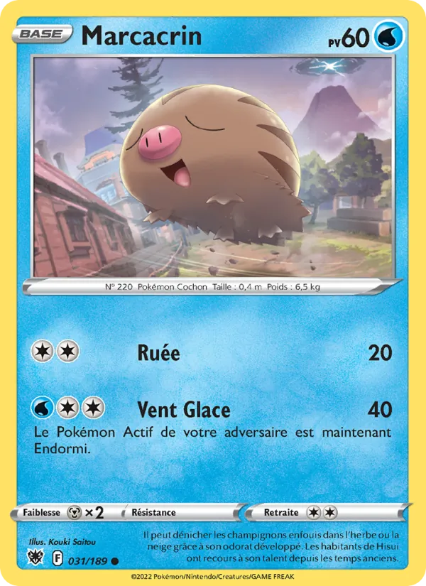 Carte Pokémon Marcacrin 031/189 de l'extension Astres Radieux