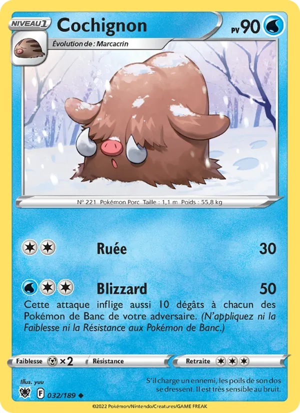 Carte Pokémon Cochignon 032/189 de l'extension Astres Radieux