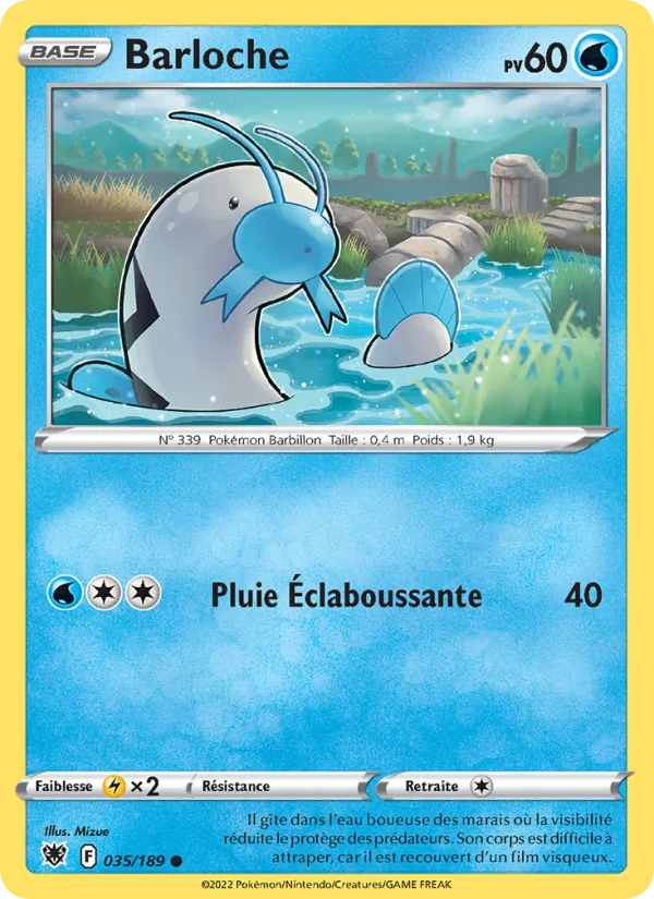 Carte Pokémon Barloche 035/189 de l'extension Astres Radieux