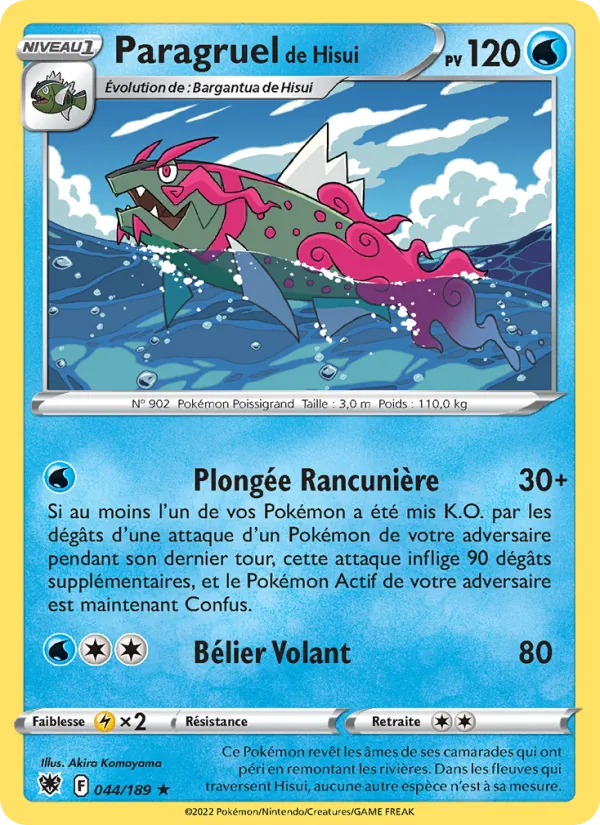 Carte Pokémon Paragruel de Hisui 044/189 de l'extension Astres Radieux