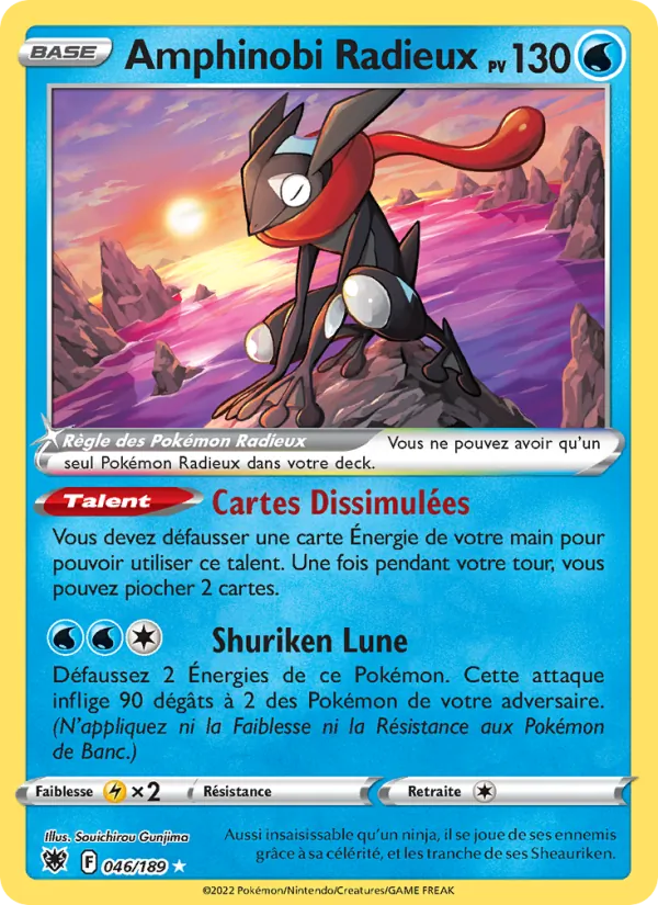 Carte Pokémon Amphinobi Radieux 046/189 de l'extension Astres Radieux