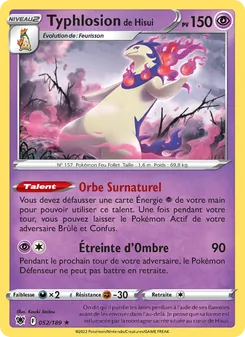 Carte Pokémon Typhlosion de Hisui 052 — Astres Radieux