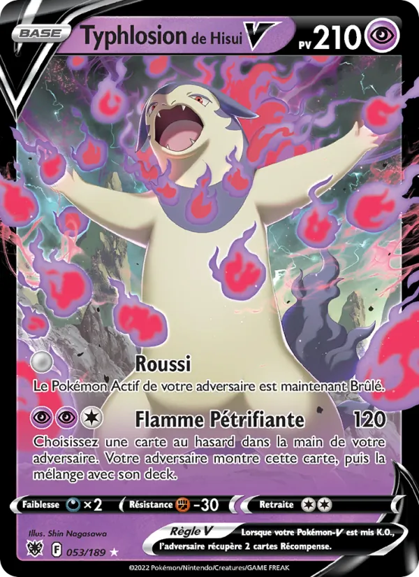 Carte Pokémon Typhlosion de Hisui V 053/189 de l'extension Astres Radieux