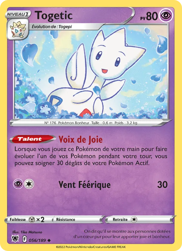 Carte Pokémon Togetic 056/189 de l'extension Astres Radieux