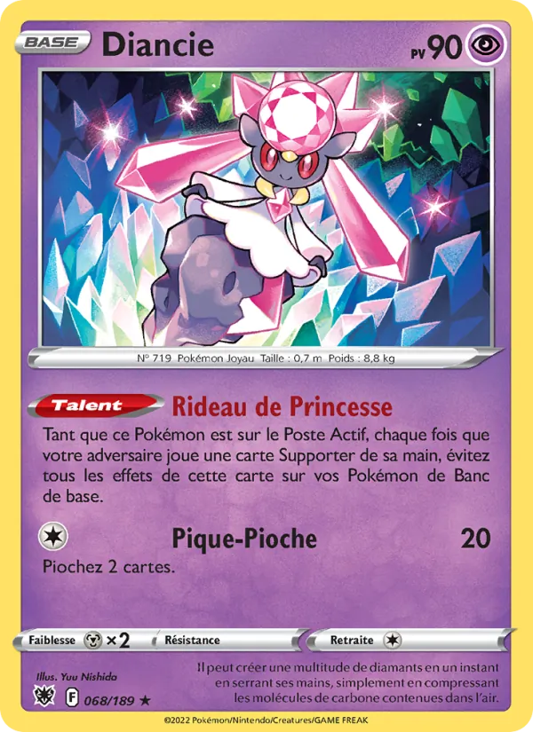 Carte Pokémon Diancie 068/189 de l'extension Astres Radieux
