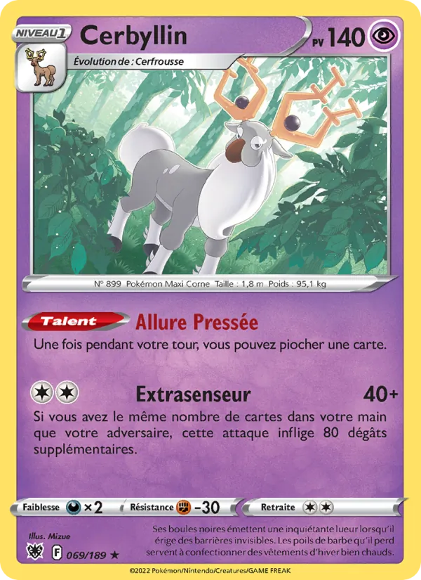 Carte Pokémon Cerbyllin 069/189 de l'extension Astres Radieux