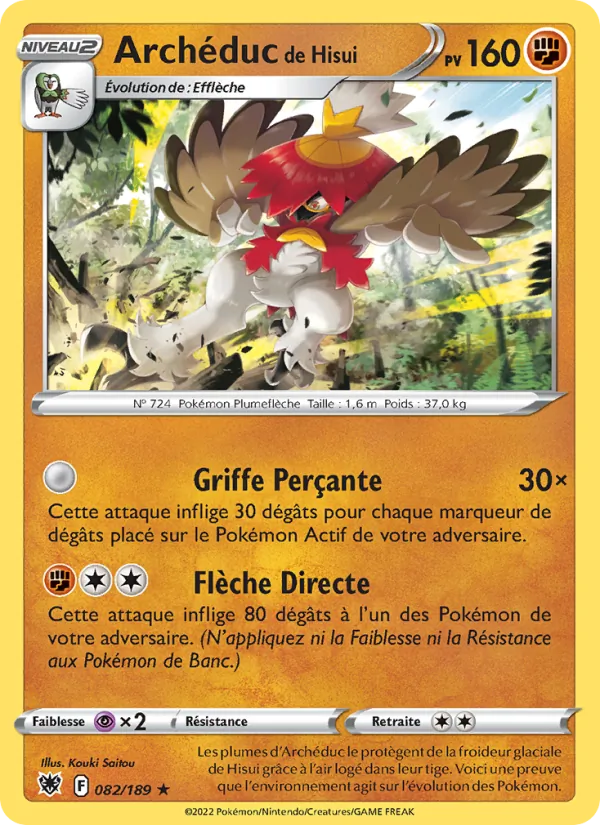 Carte Pokémon Archéduc de Hisui 082/189 de l'extension Astres Radieux