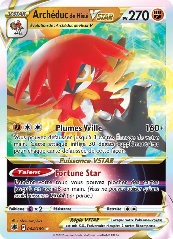 Carte Pokémon Archéduc de Hisui VSTAR 084/189 de l'extension Astres Radieux