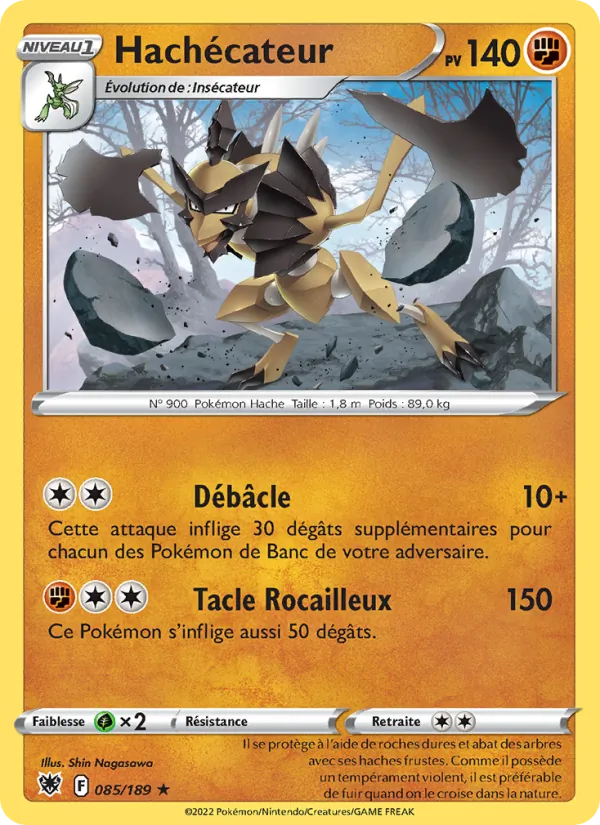 Carte Pokémon Hachécateur 085/189 de l'extension Astres Radieux