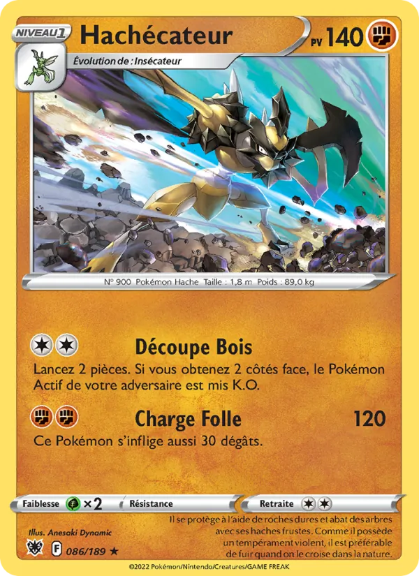 Carte Pokémon Hachécateur 086/189 de l'extension Astres Radieux