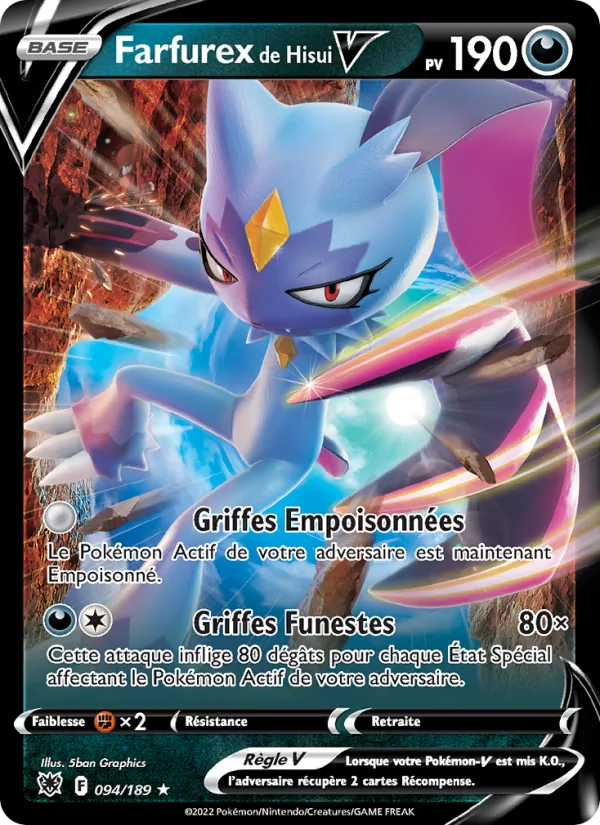Carte Pokémon Farfurex de Hisui V 094/189 de l'extension Astres Radieux