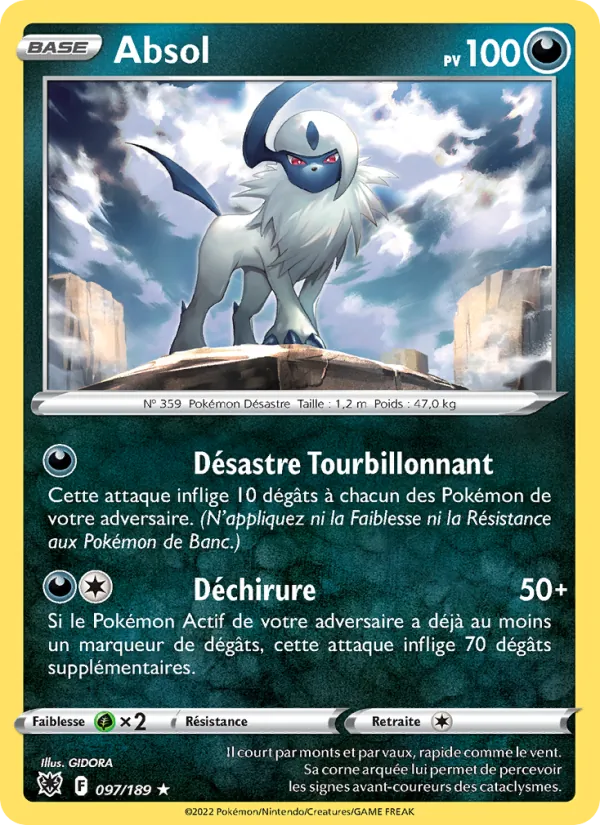 Carte Pokémon Absol 097/189 de l'extension Astres Radieux