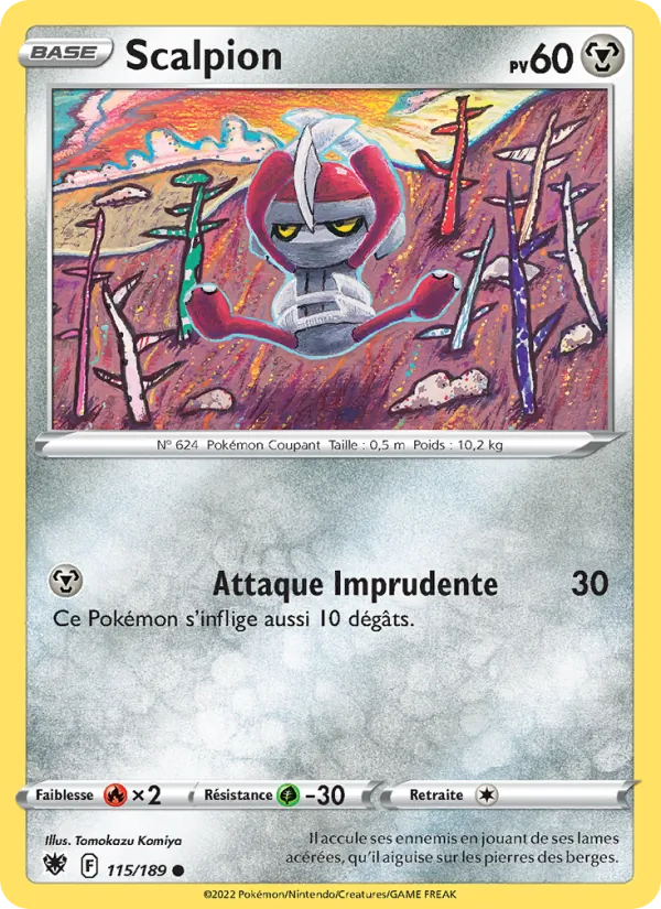 Carte Pokémon Scalpion 115/189 de l'extension Astres Radieux