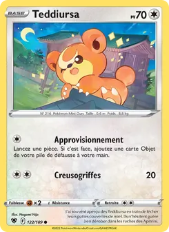 Carte Pokémon Teddiursa 122 — Astres Radieux
