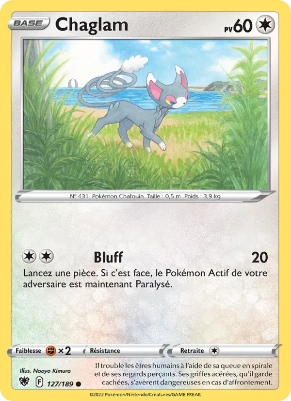 Carte Pokémon Chaglam 127/189 de l'extension Astres Radieux