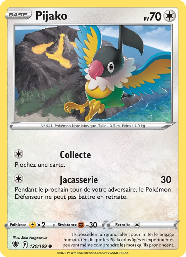 Carte Pokémon Pijako 129/189 de l'extension Astres Radieux